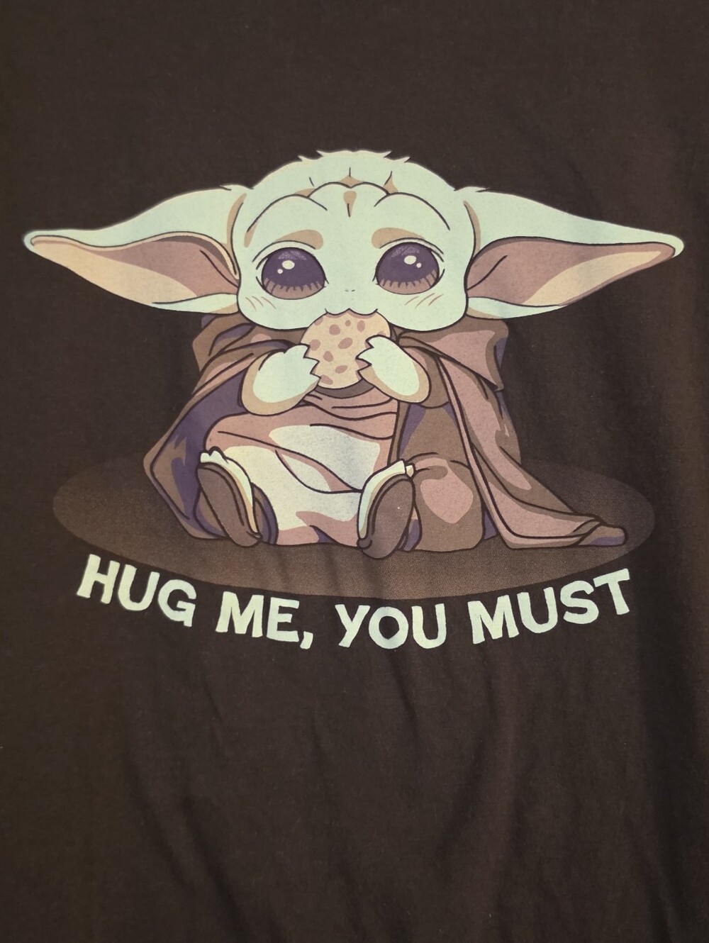 Unisex XL Grogu Tee Baby Yoda Men's Mandalorian Star Wars Hug Me Brown T-shirt - Picture 3 of 11